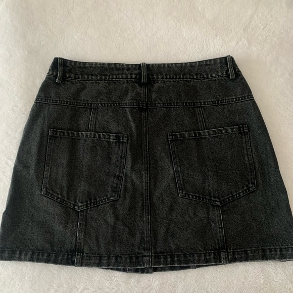 Lulu’s Real Babe Black High Waisted Button-Up Denim Mini Skirt - Picture 3 of 6